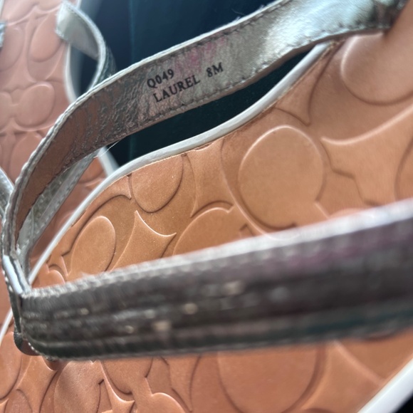 Coach Laurel Metallic White Sandals - Picture 3 of 12